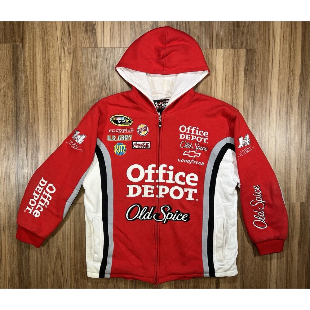 Vintage NASCAR Chase Authentics Jacket Hoodie Tony Stewart Racing Size Large